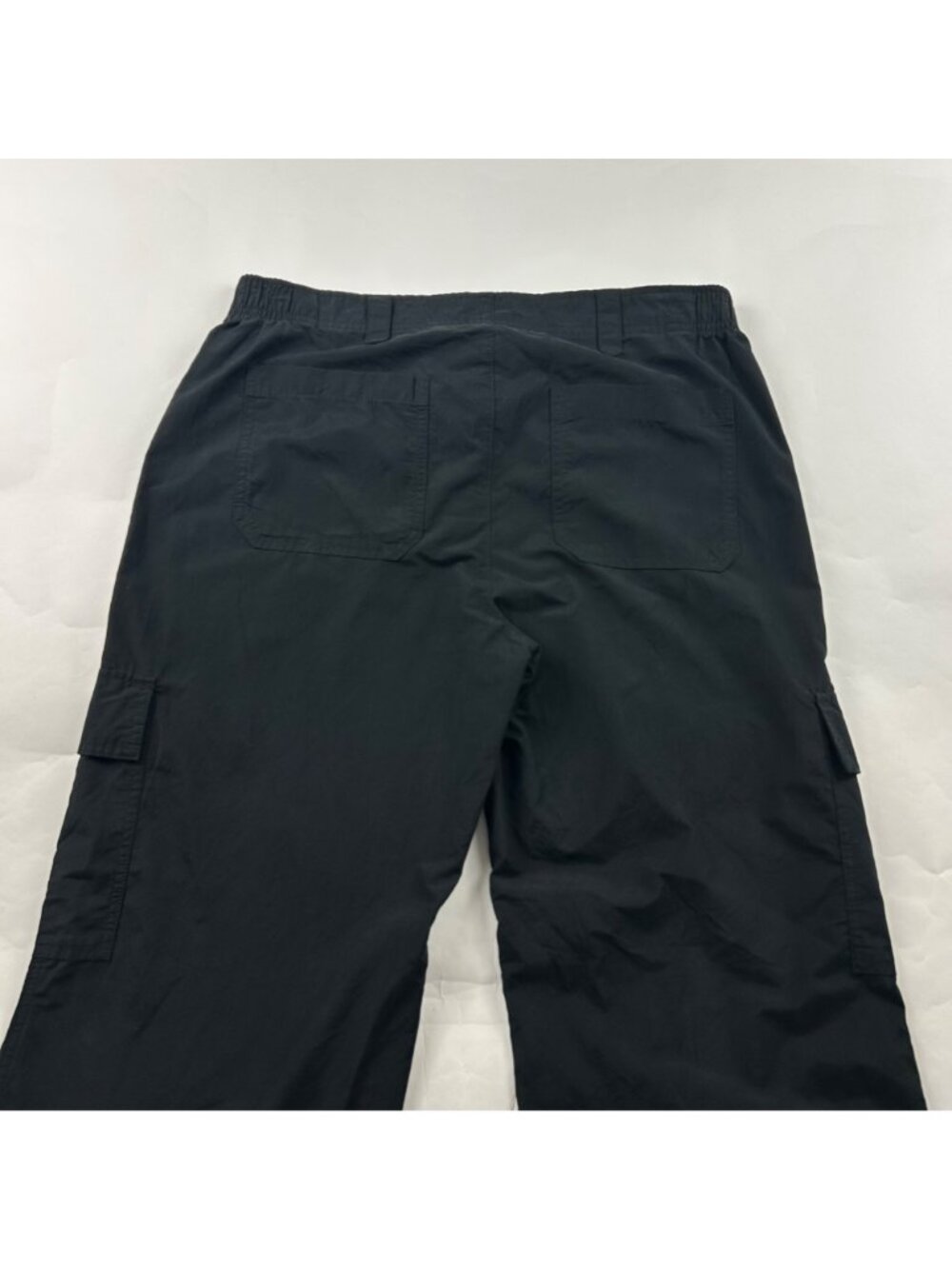 Old Navy Black Poplin Canvas High Rise Wide Leg Cargo Pant M - Picture 6 of 6
